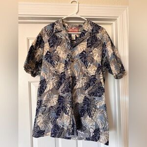 Navy and Gray authentic Hawaiian Shirt
